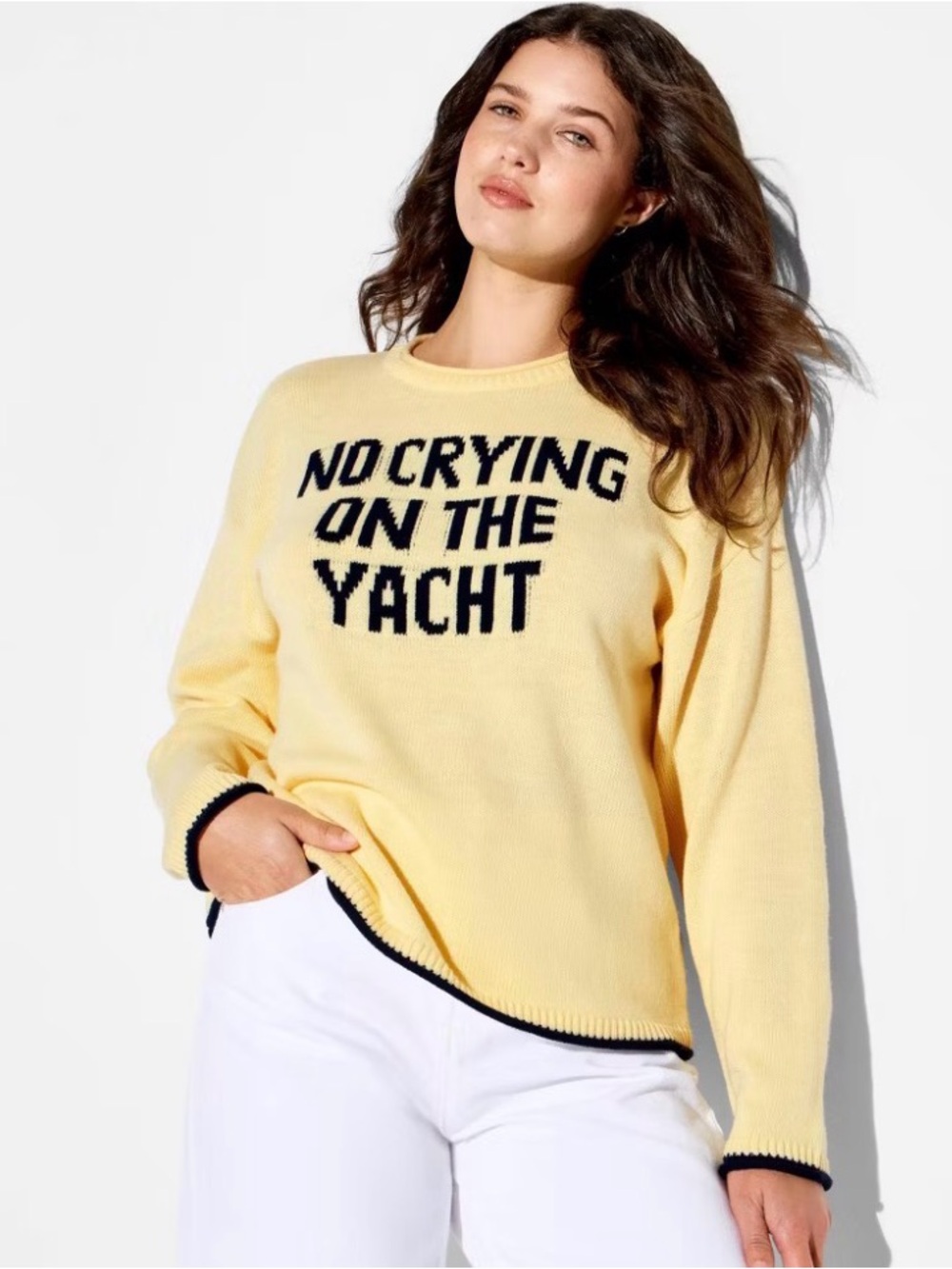 NWT Wild Fable NO CRYING on the YACHT Pullover Knit SWEATER Size Small